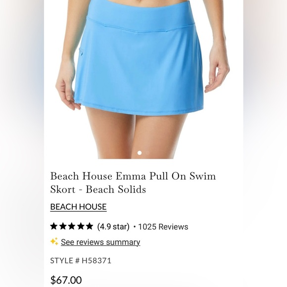 BEACH HOUSE EMMA Women’s Swim Boy Short Skort Sky Blue ZipPocket Full Coverage 8 - Picture 10 of 10